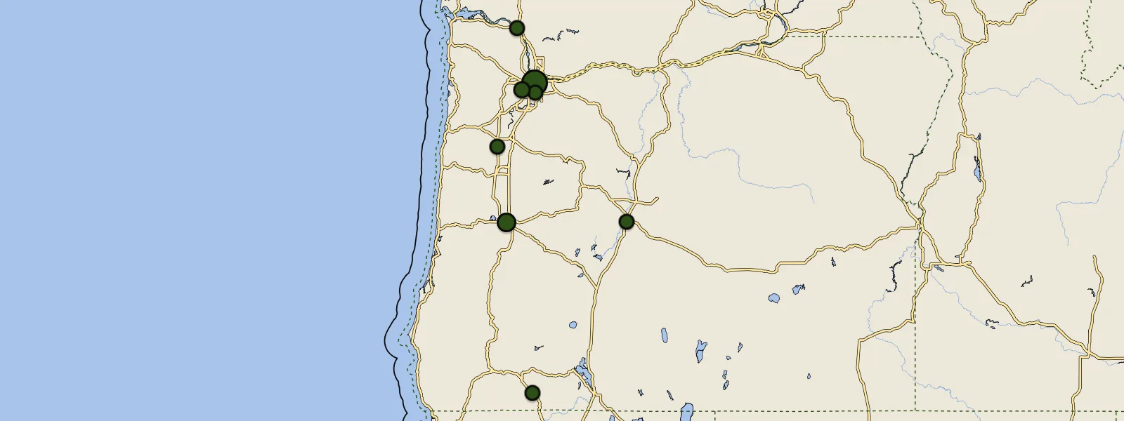 Map of Oregon